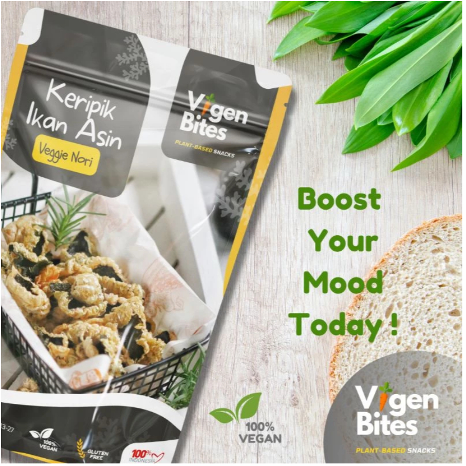 

Vigen Bites Keripik Ikan Asin Veggie Nori Vegan / Vegetarian