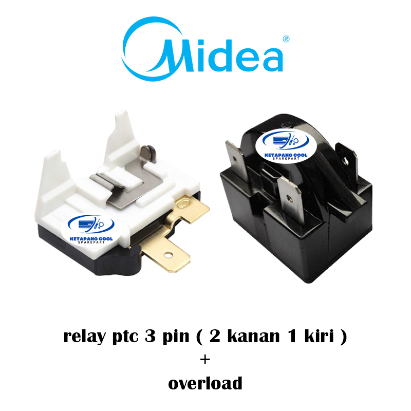 Relay Ptc Overload Kulkas Midea 2 pintu / Overload kulkas 2 pintu Midea 3 pin