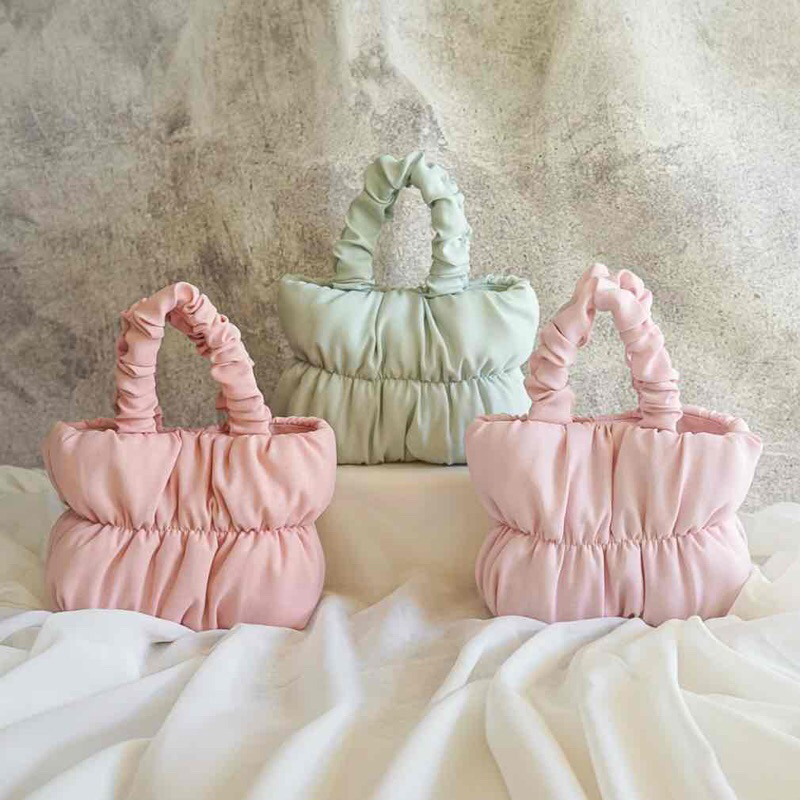 Tas Hampers Handbag Kerut Scrunchie Premium Korea Bridesmaid Lebaran/Natal/Imlek