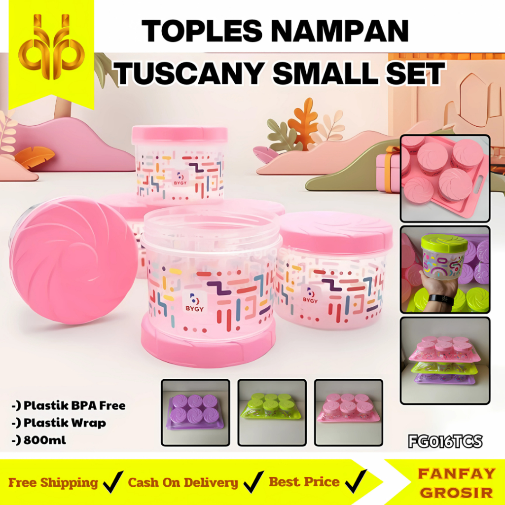 [FG] Toples Set Nampan Tuscany Small 7in1 | Toples Kue Kering Sealware 6 Toples 1 Nampan Bygy