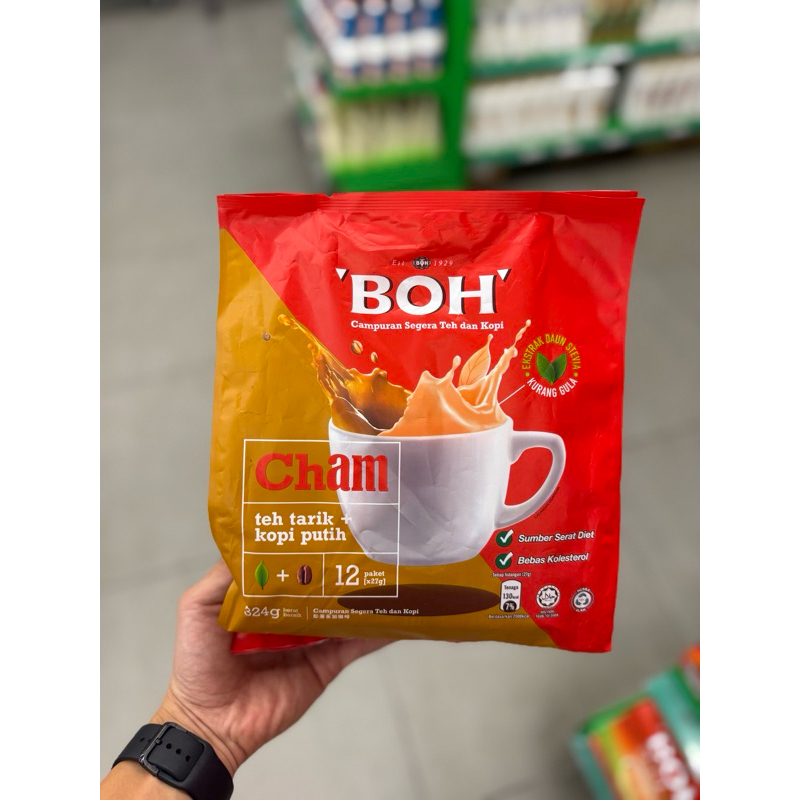 

BOH boh teh tarik+kopi putih / imunitea hazelnut instant tea mix / teh tarik oat less sweet / teh tarik ginger less sweet / teh hijau latte / teh tarik original