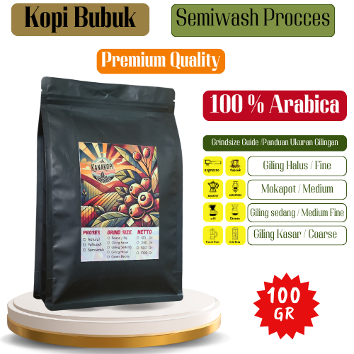 

Bubuk Kopi Arabica Mix Kamojang Pangalengan Ciwidey Proses Semiwash Kwalitas Premium 100 Gram