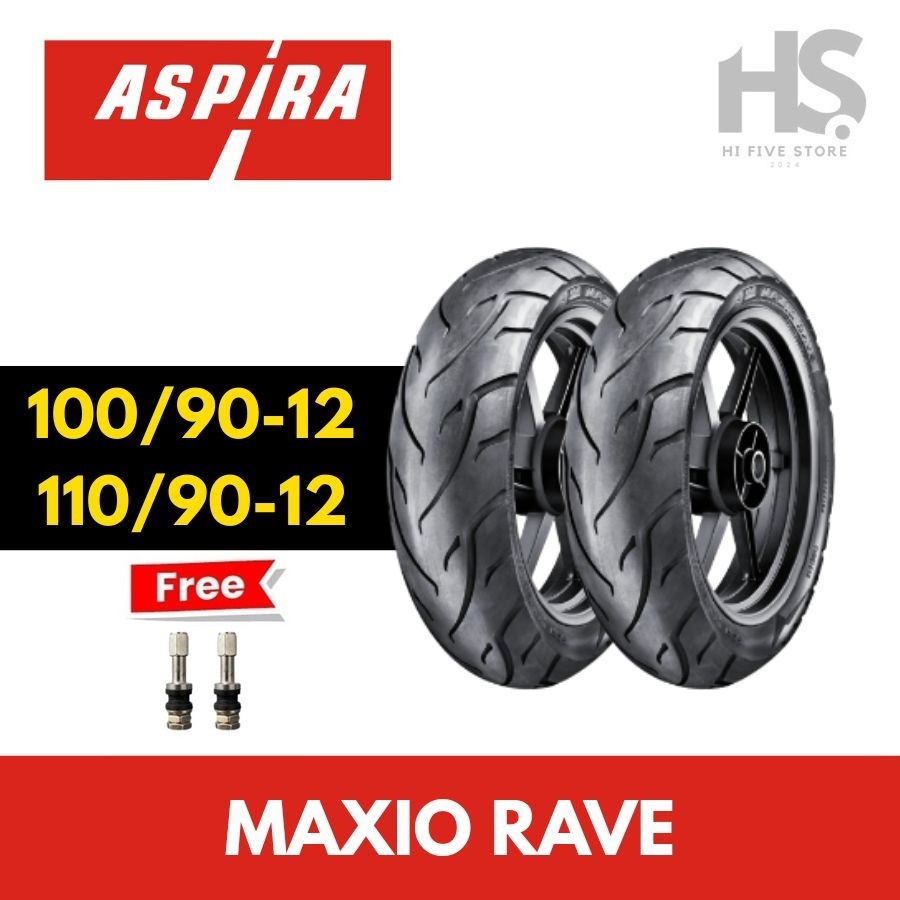 Ban Motor SCOOPY Tubeless ASPIRA MAXIO RAVE 100/90-12 & 110/90-12 Ban Motor ASPIRA Ring 12 BISA PILI