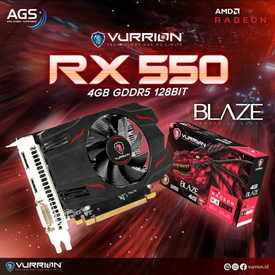 VGA Vurrion RX 550 4GB DDR5