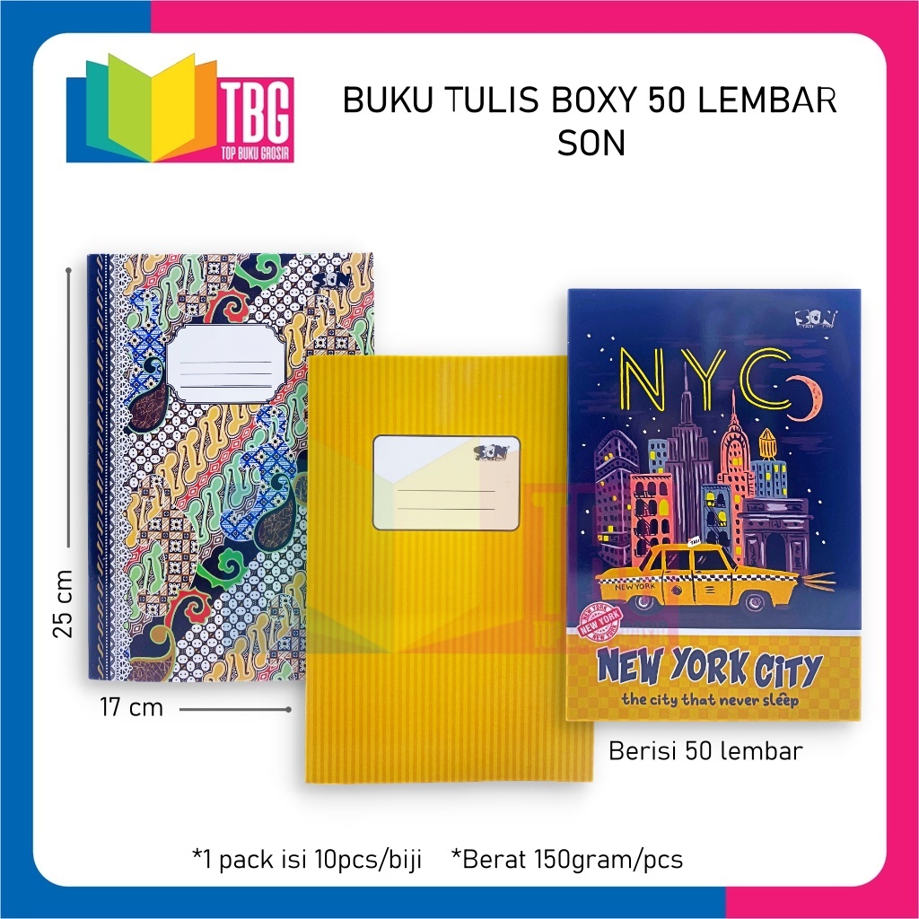 

1 PCS BUKU TULIS BOXY 50 LEMBAR SON BUKU CATATAN SEKOLAH NOTEBOOK / BUKU BESAR