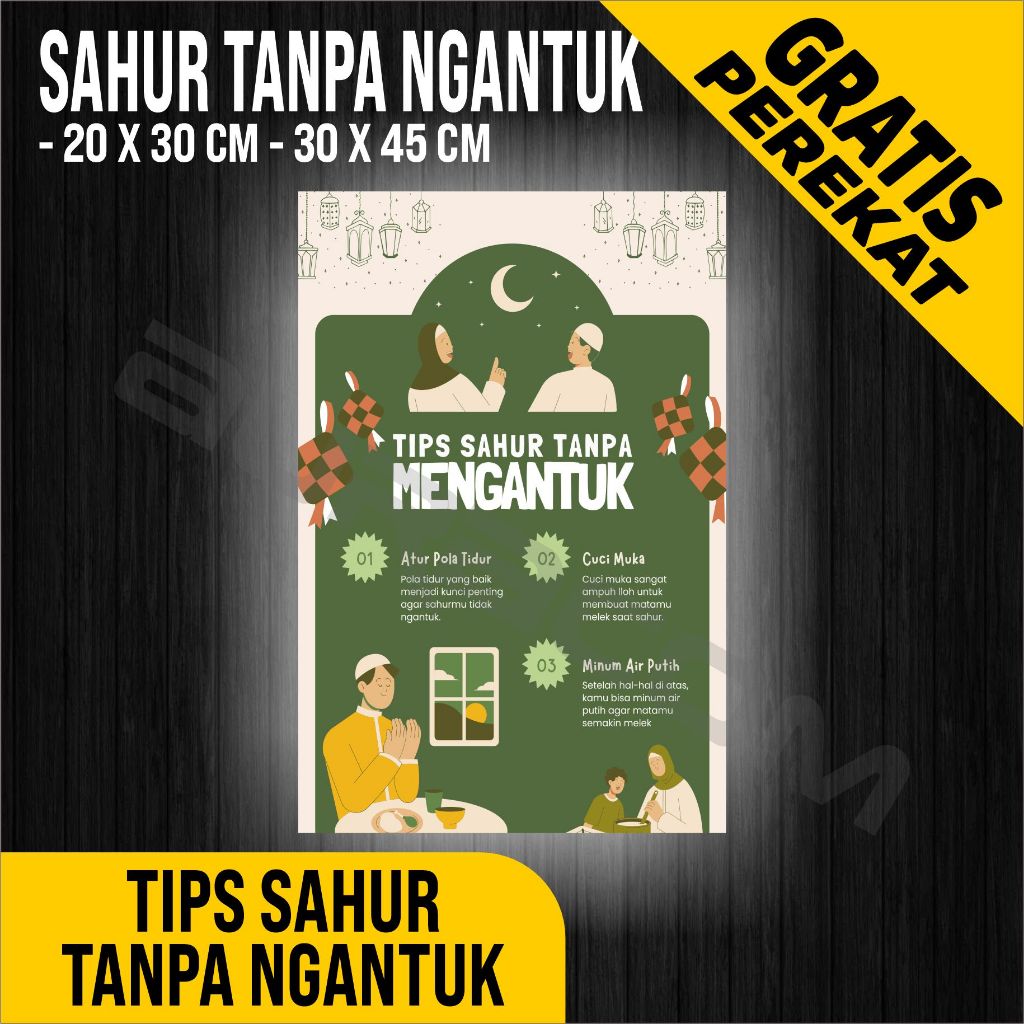 

PAPAN AKRILIK dan STIKER, POSTER TIPS SAHUR TANPA NGANTUK, AKRILIK CUSTOM, FREE DESAIN ( A 463 )