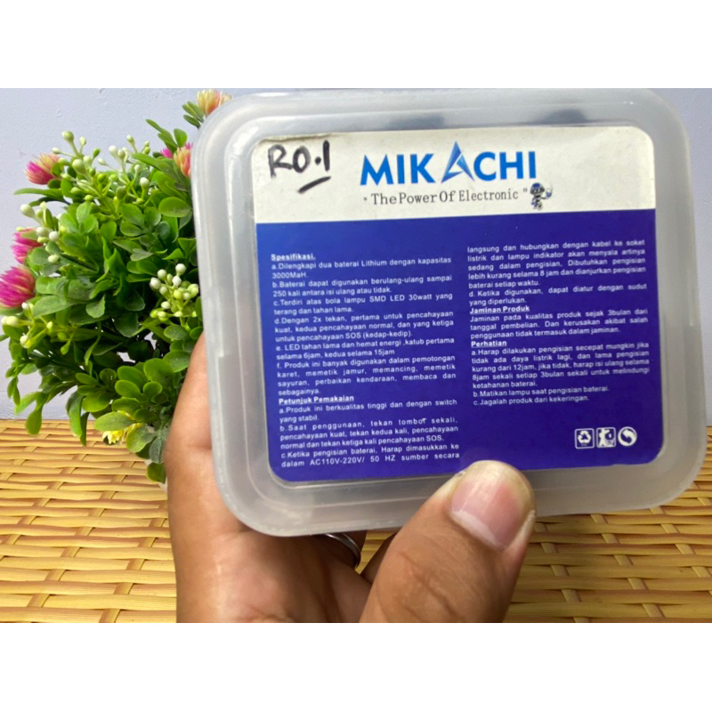 SENTER KEPALA MIKACHI / SENTER KEPALA BATERAI CHARGE MC- 6530 ANTI AIR TAHAN LAMA DAN KUAT