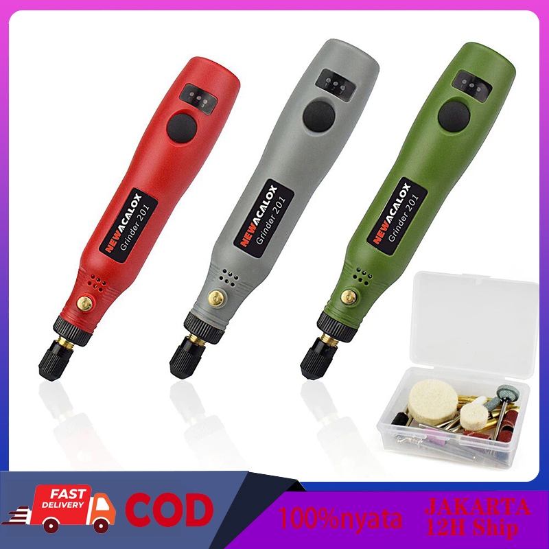 Grinder Mini Listrik Cordless Bor Mini Set 3 Kecepatan Grinding Mesin Poles USB Ukiran Pena Mata
