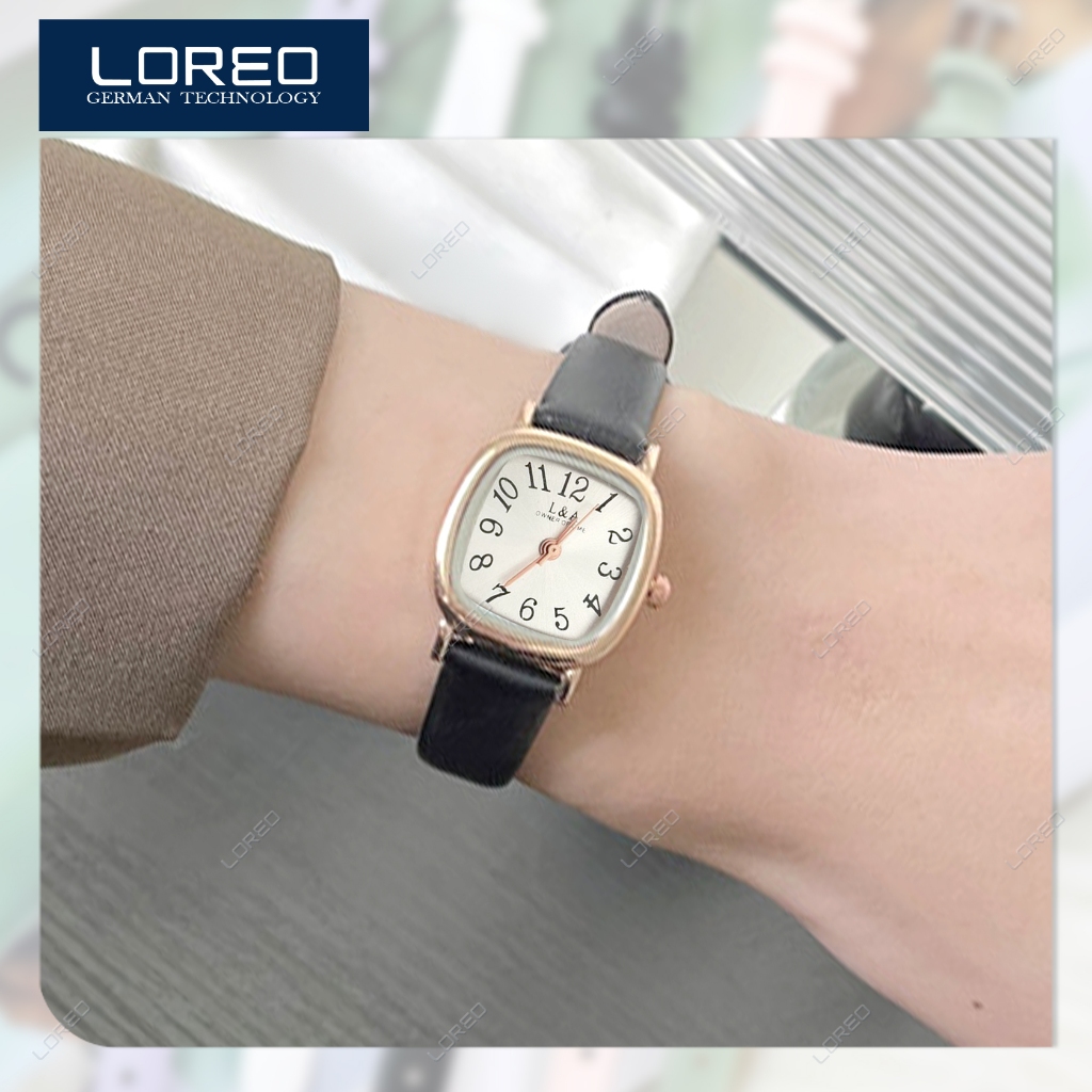 Loreo - Jam Tangan Wanita Retro Gaya Santai Analog Watch Casual