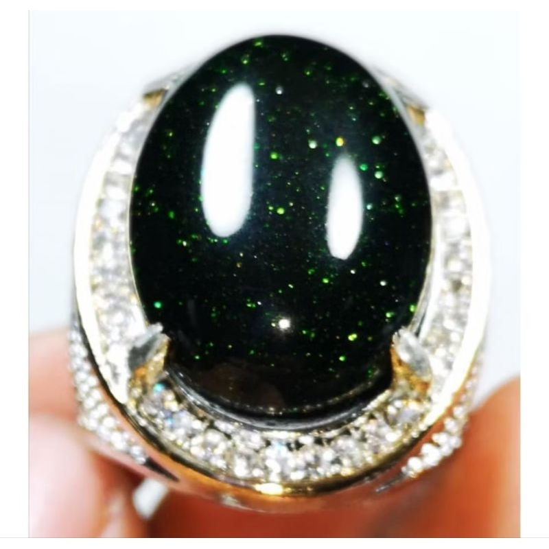 cincin batu black oval Papua