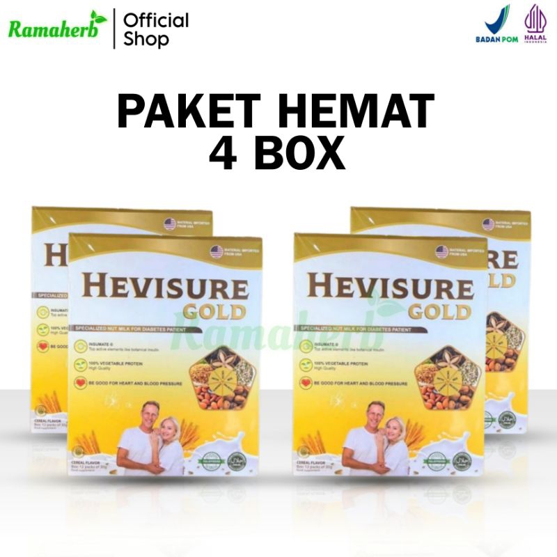 

Hevisure Gold Original 4 Box Susu Diabetes Kencing Manis