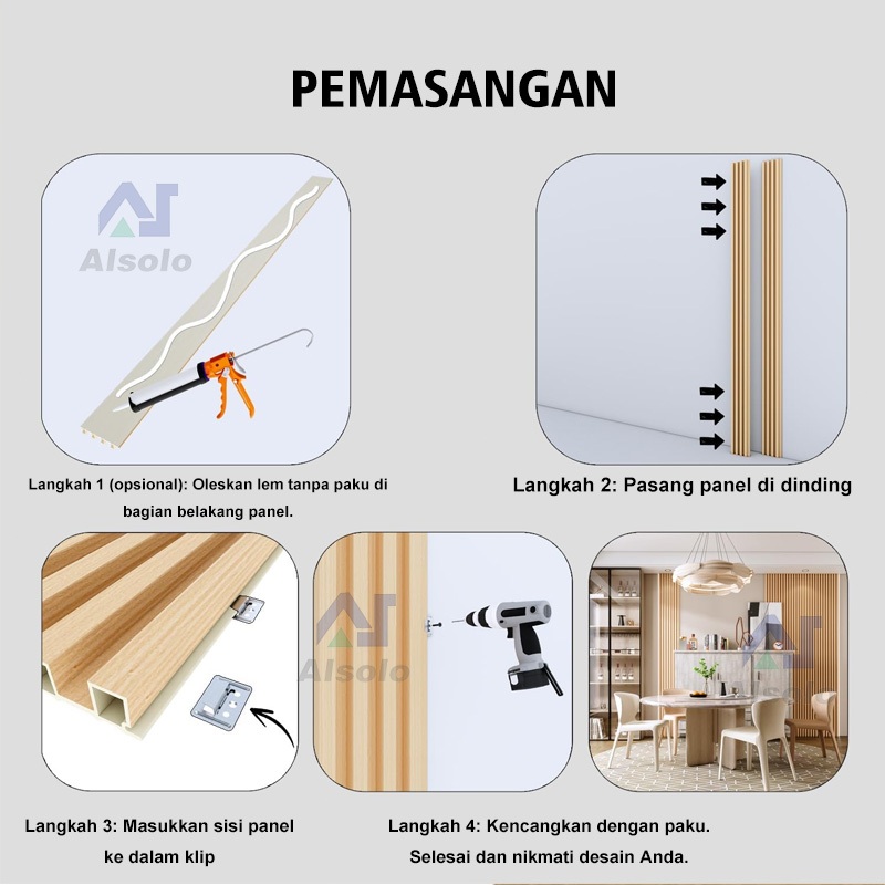 AlsoloWall Panel PVC /Panel Dinding Motif Kayu/Wood Wall Panel Dekorasi Dinding /Wood Panel WPC /