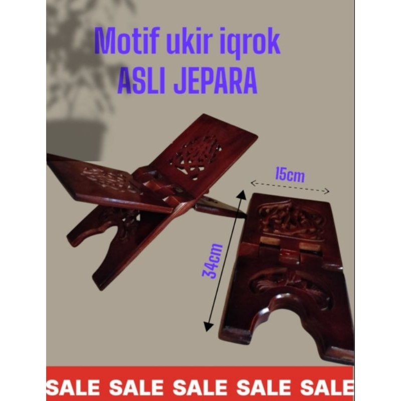 meja lipat ALQURAN. asli ukir Jepara. alas baca Alquran asli Jepara