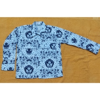 BAJU SERAGAM BATIK BIRU SD LENGAN PANJANG