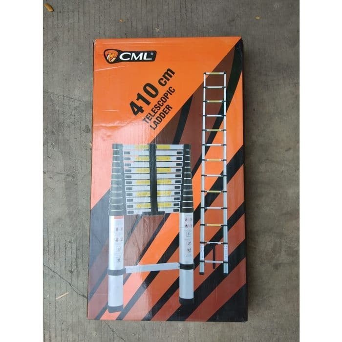 Tangga Lipat Aluminium Teleskopik 4.1M Single Telescopic Ladder 4.1 M