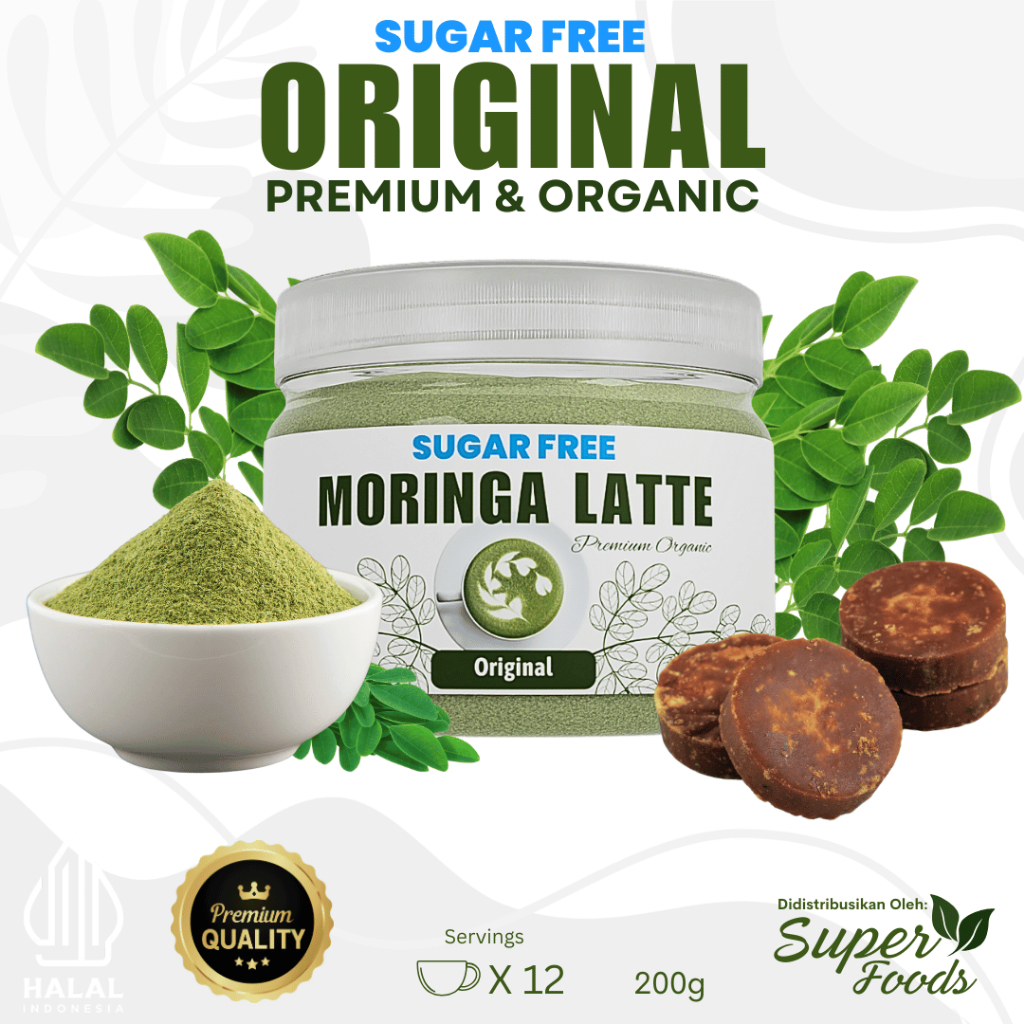 

Moringa Latte Sugar-Free SuperFoods [ORIGINAL] 200g (kelor)(PREMIUM)(ORGANIK)