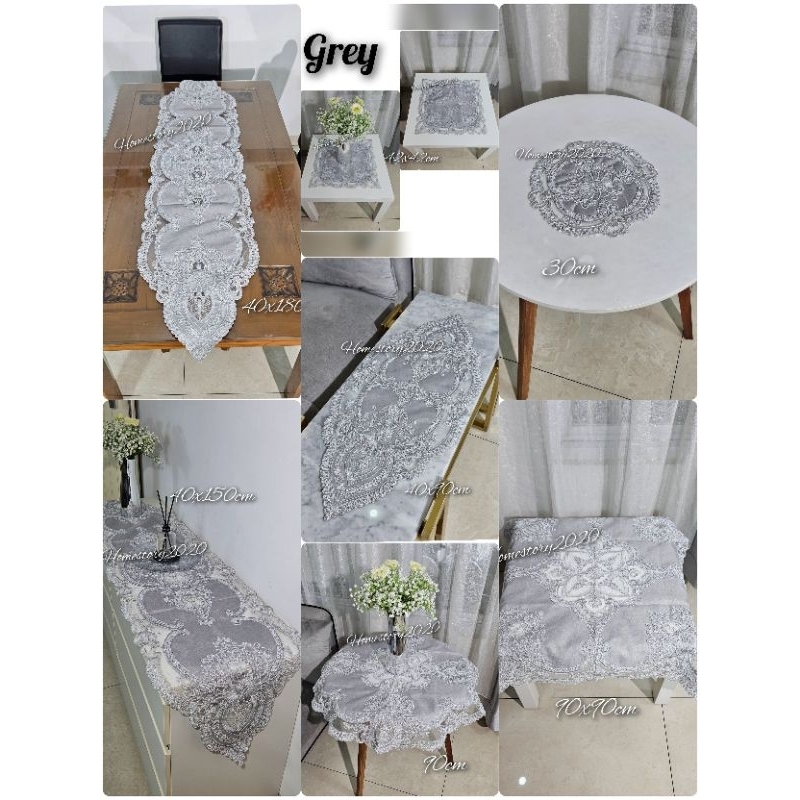 taplak meja tamu panjang pendek kecil bulat table runnur sarung bantal kursi sofa tempat tisu katun 