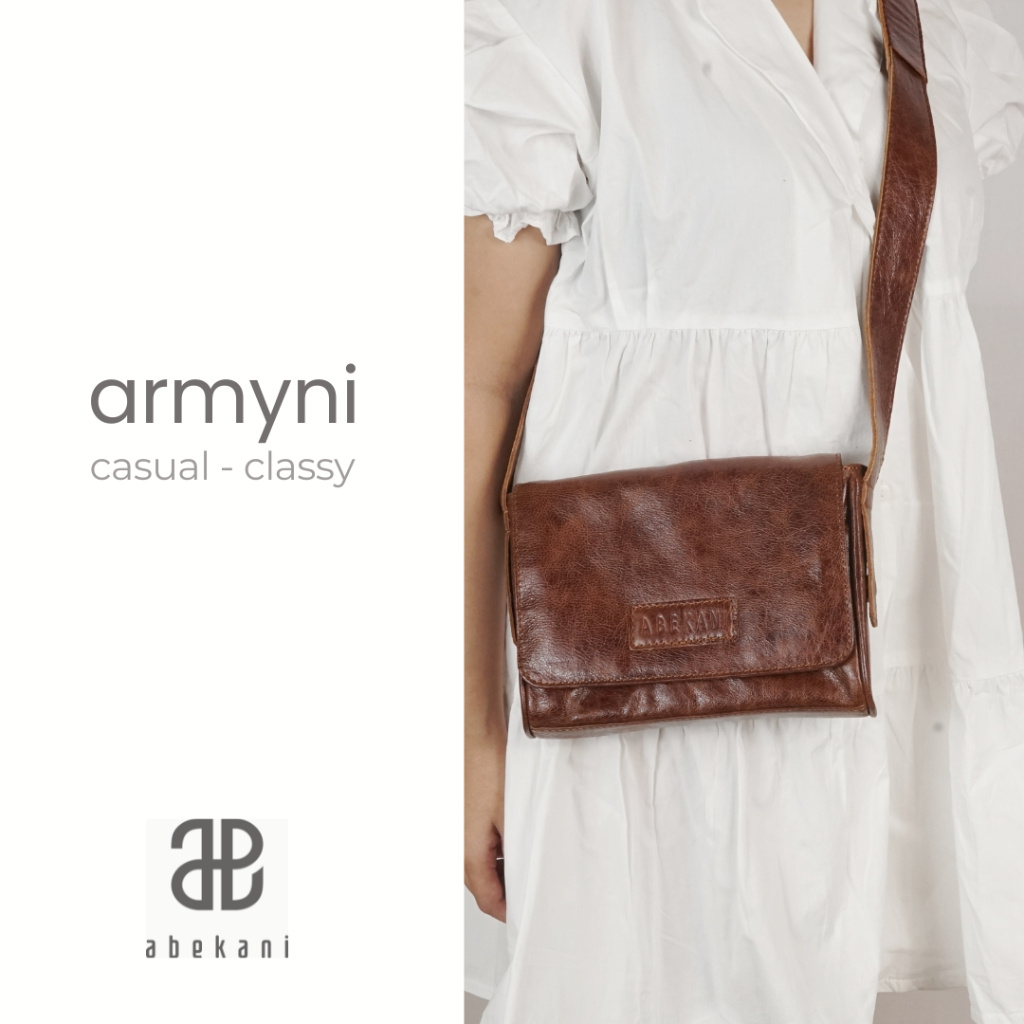 ABEKANI LEATHER - ARMYNI Bag - Tas Kulit Wanita Small Bag Casual Leather Bag - Medium Sling Bag