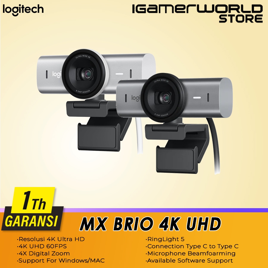 Logitech MX Brio 4K 1080p 60FPS Ultra HD Webcam