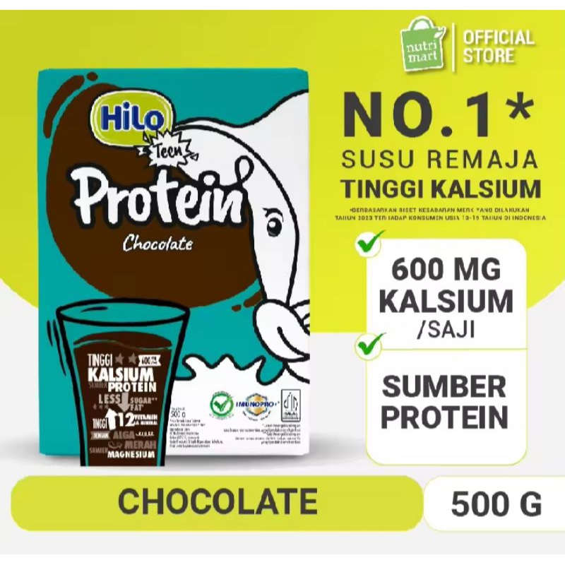 

HiLo Teen Susu Protein Cokelat 500 g HiLo Teen Chocolate 500g - No 1 Susu Remaja Tumbuh Tinggi Kalsium Rendah Lemak