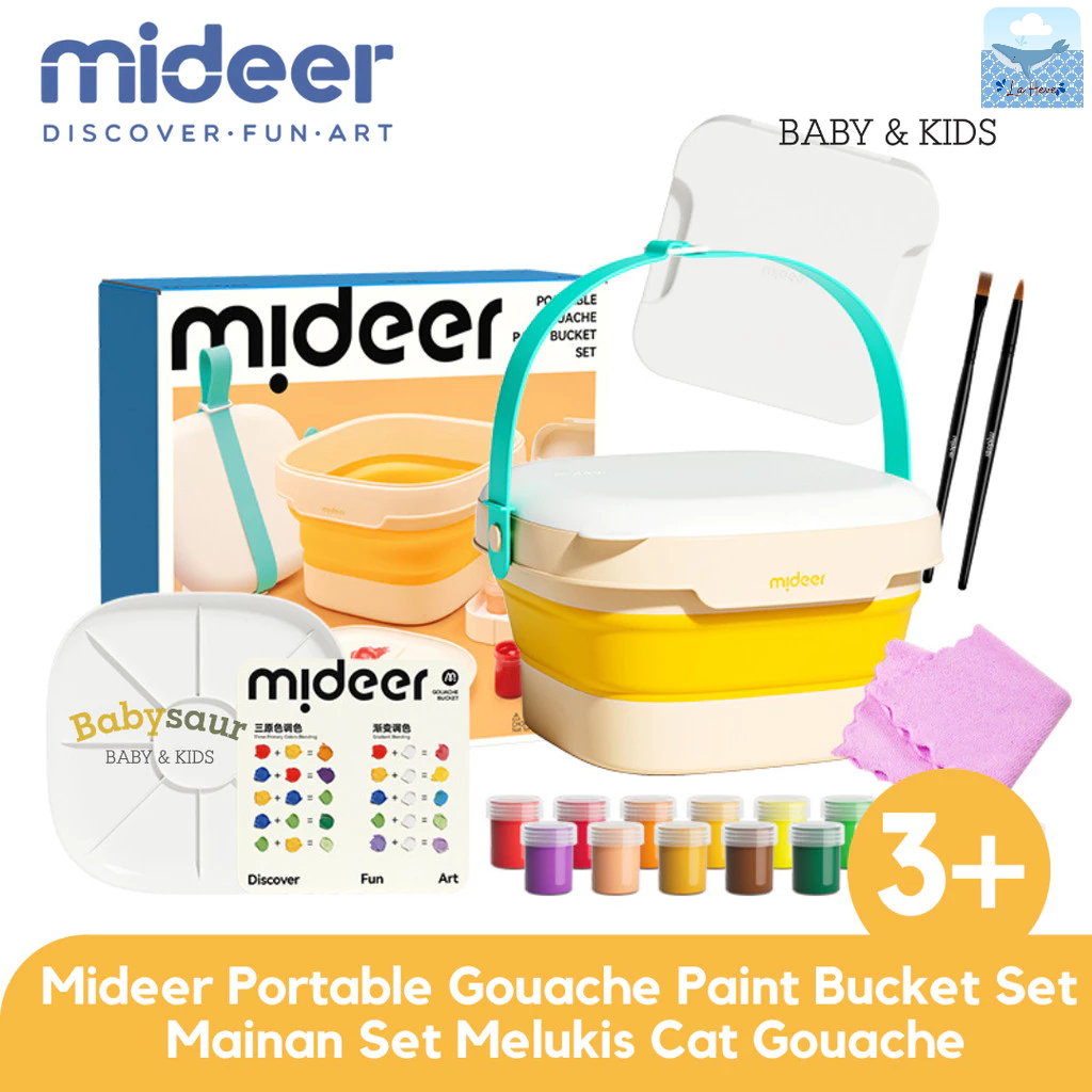

Mideer Portable Gouache Set Mainan Melukis Cat 16 Color Mideer Portable Gouache Paint Bucket Se