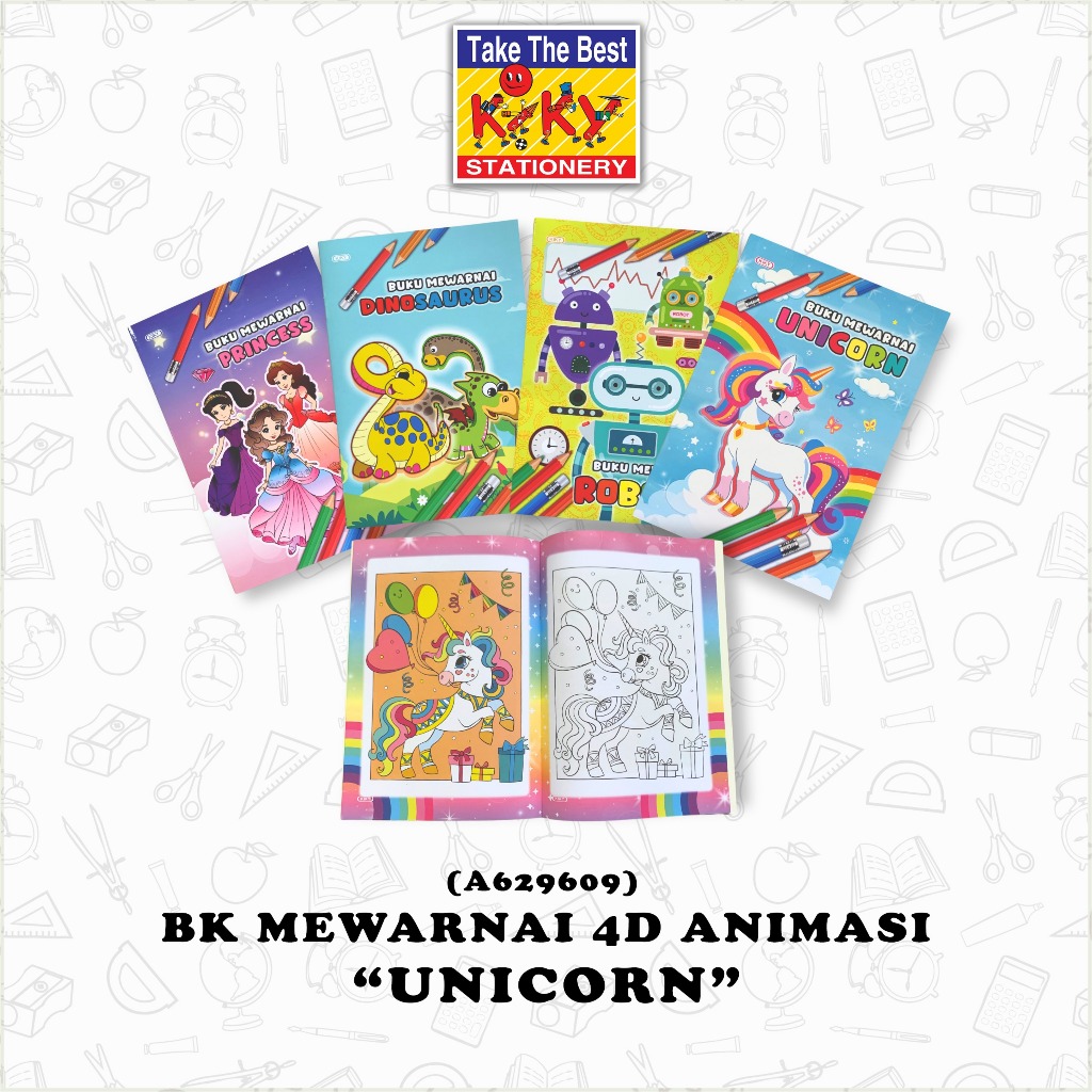 

KIKY Buku Mewarnai Coloring Book Latihan Mewarnai Animasi (Uk. Besar 20.5 x 29.5 cm)
