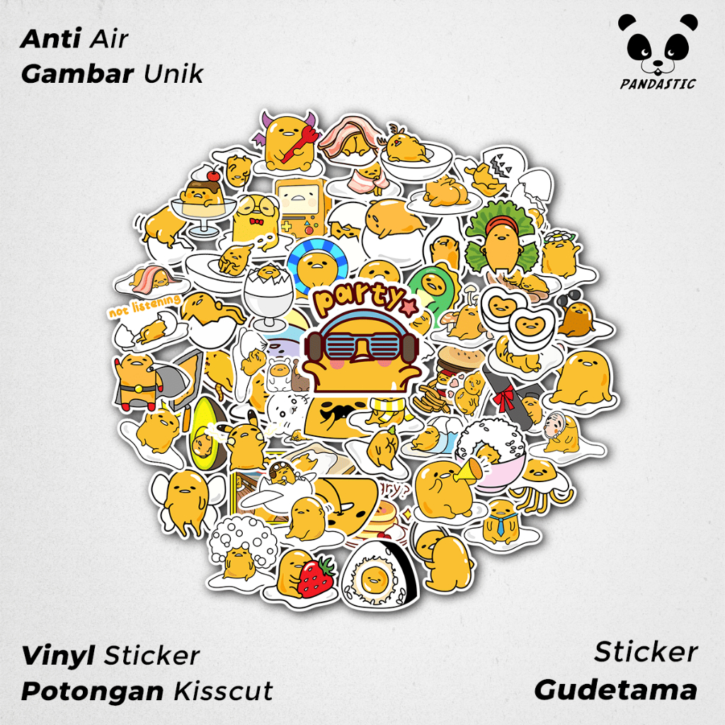 

Stiker Anime Gudetama Paper Vinyl Dekorasi Laptop Koper Tumbler Kulkas DIY