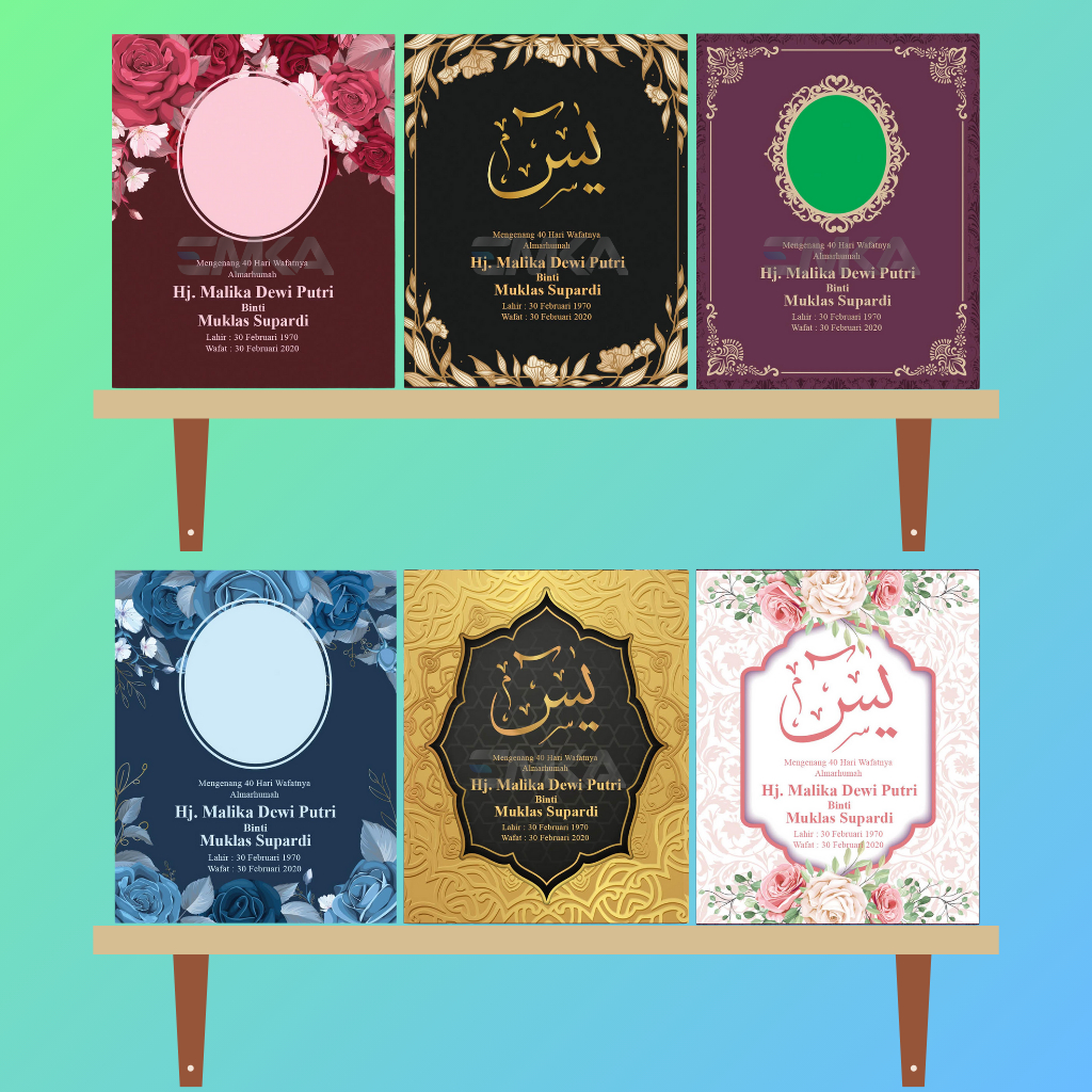 Buku Yasin dan Tahlil Custom Softcover Lengkap Foto Almarhum Souvenir 40 100 1000 Hari