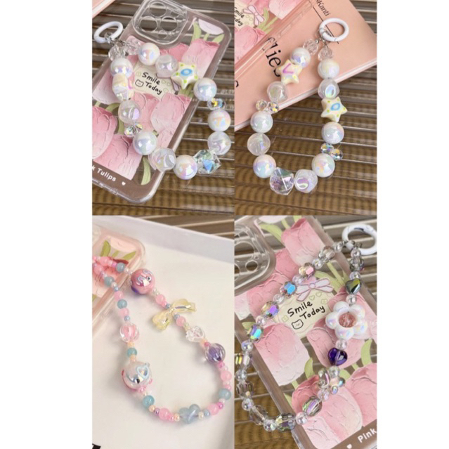 [CUCI GUDANG] SHINY REEVE BEADS PHONE STRAP TALI HANDPHONE GANTUNGAN HP MANIK-MANIK MANIK ROUND BULA