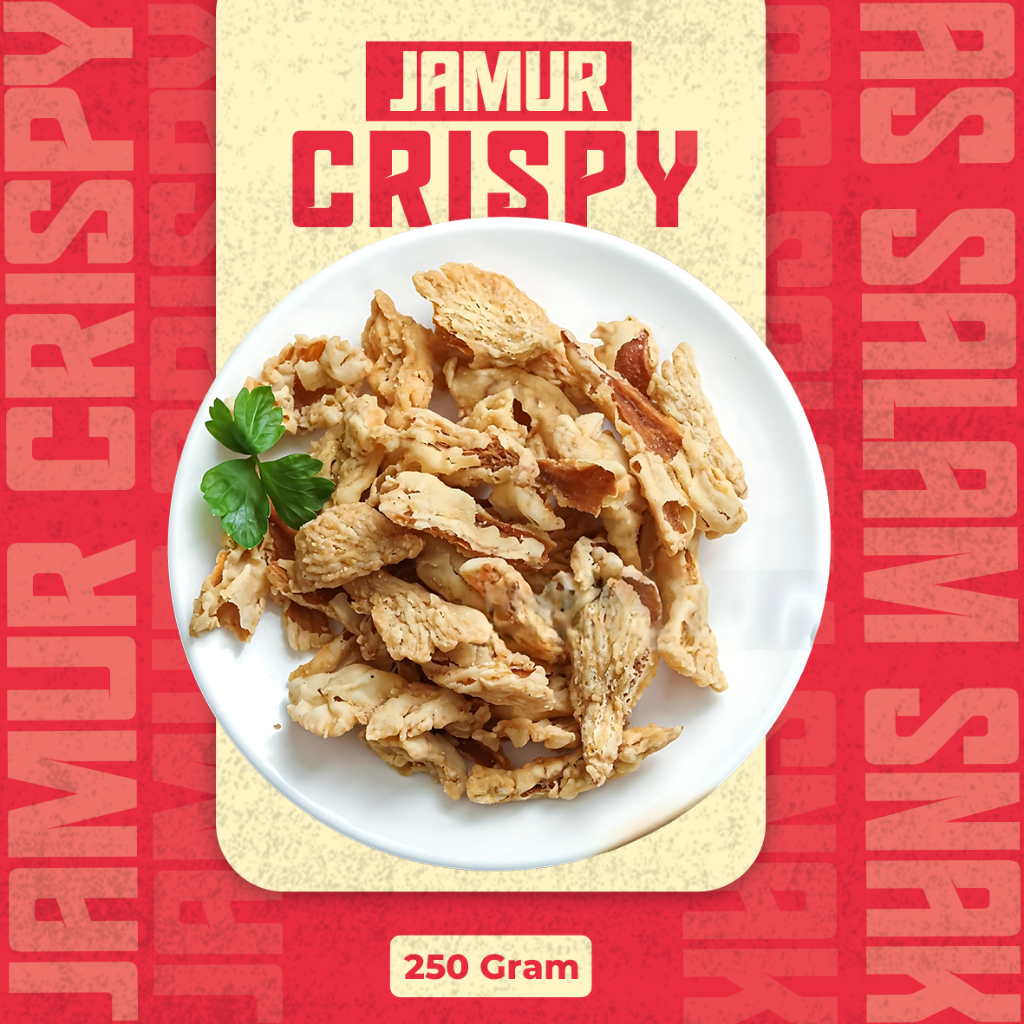 

Snack Keripik Jamur Crispy Camilan Pedas Gurih Renyah