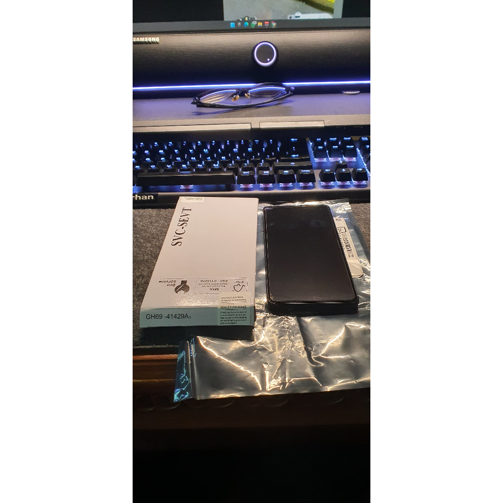 Original Copotan LCD Layar AMOLED A73 Garis / Saber