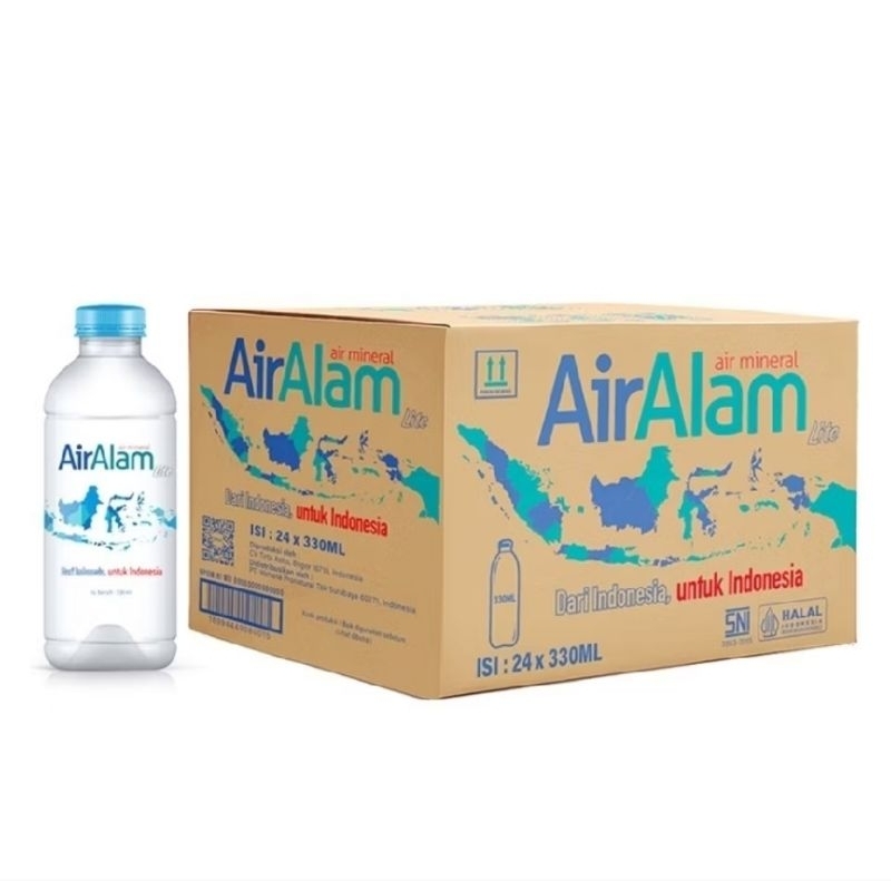 

AIR ALAM MINERAL BOTOL 330ML DUS (ISI 24 BOTOL)