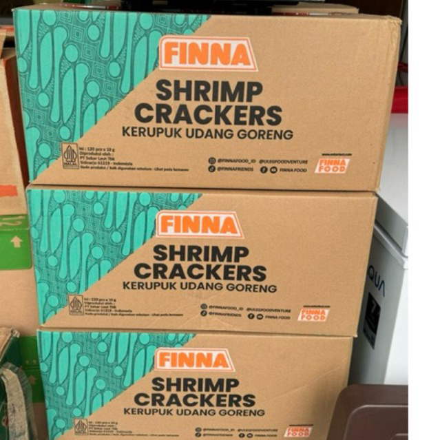 

finna kerupuk udang finna shrimp crackers 1 karton 120 pcs kerupuk finna krupuk finna udang krupuk mini
