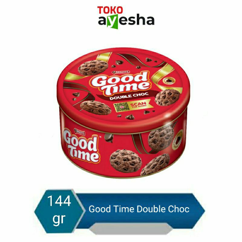 

Good Time Cookies Double Choc Kaleng 144 gr