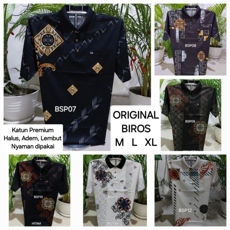 BIROS - Kaos kerah Biros Original, bahan katun korea halus - model wangky cocok untuk Orang Tua