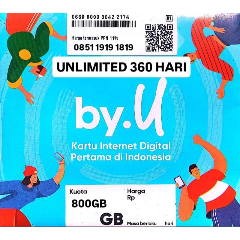 PROMO KARTU PERDANA BY.U NOMOR CANTIK 12 DIGIT BONUS KUOTA 800GB SUPORT KUOTA BERLAKU 360 HARI