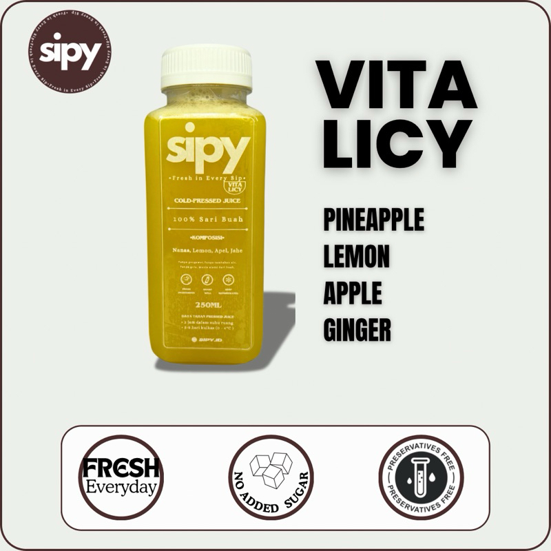 

Sipy Juice - Vitalicy Cold Pressed Juice 250ml (Jus / Juice / Detox Pressed Juice)