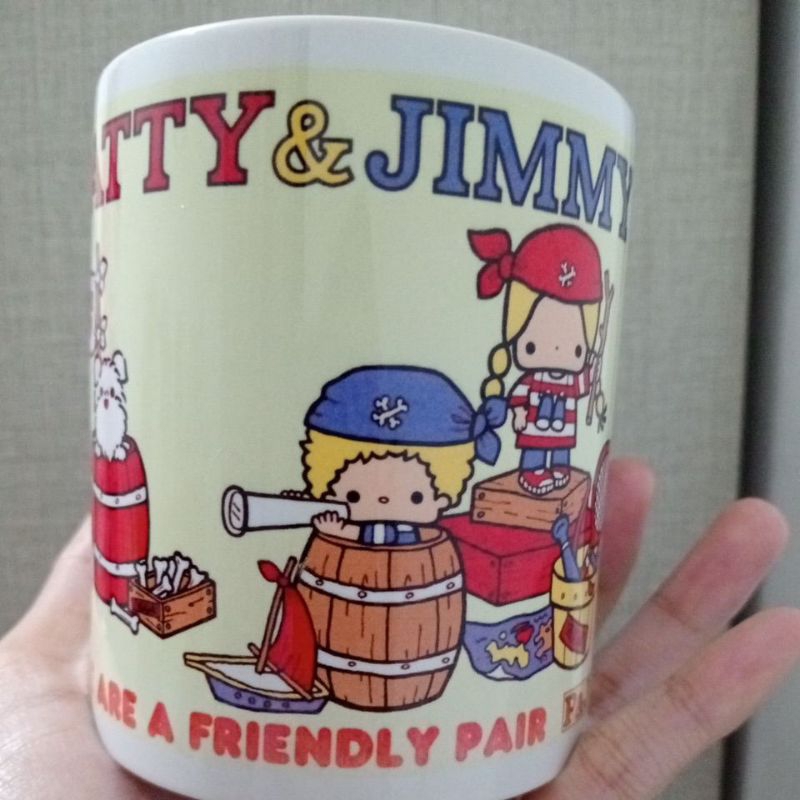 Gelas Sanrio Patty and Jimmy Import