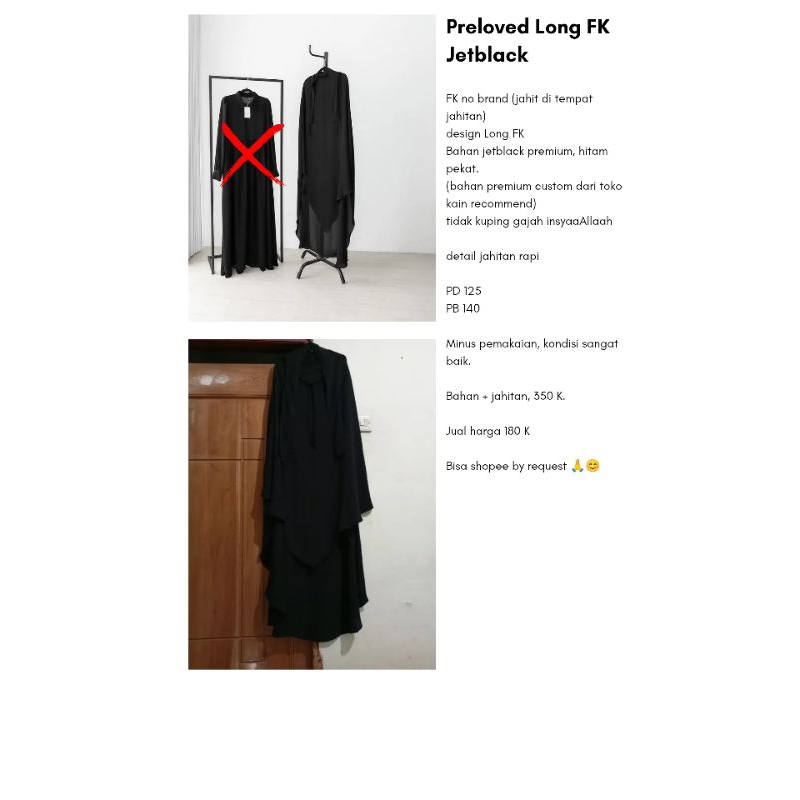 Preloved Long FK Jetblack