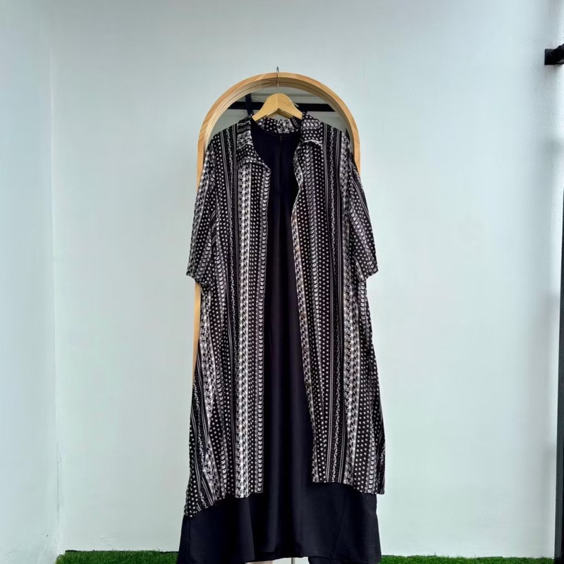 Liana set outer setelan outer mix inner setelan motif dress