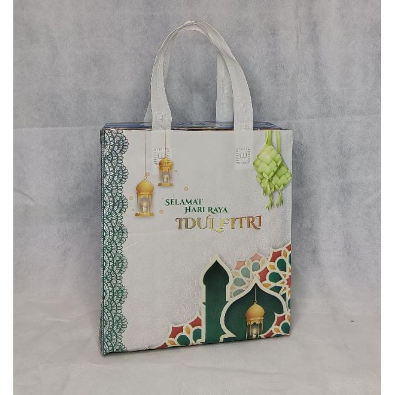

goodie bag idul Fitri ,tas hampers lebaran , laminasi (UK 30x40x8)