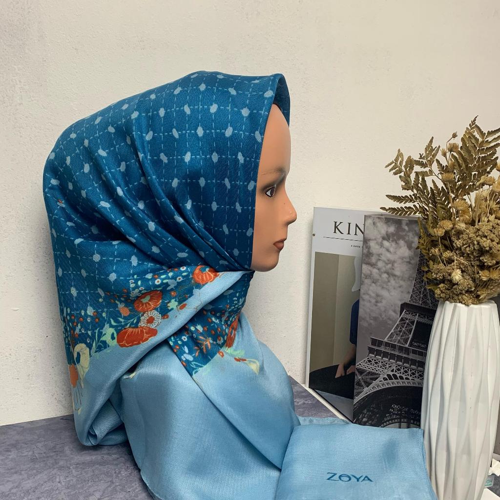 Hijab Segi Empat Voal Motif Zoya