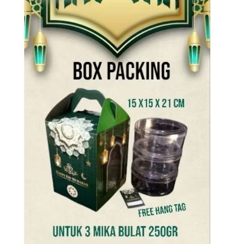 

Box Idul Fitri untuk 3 mika bulat 250gr