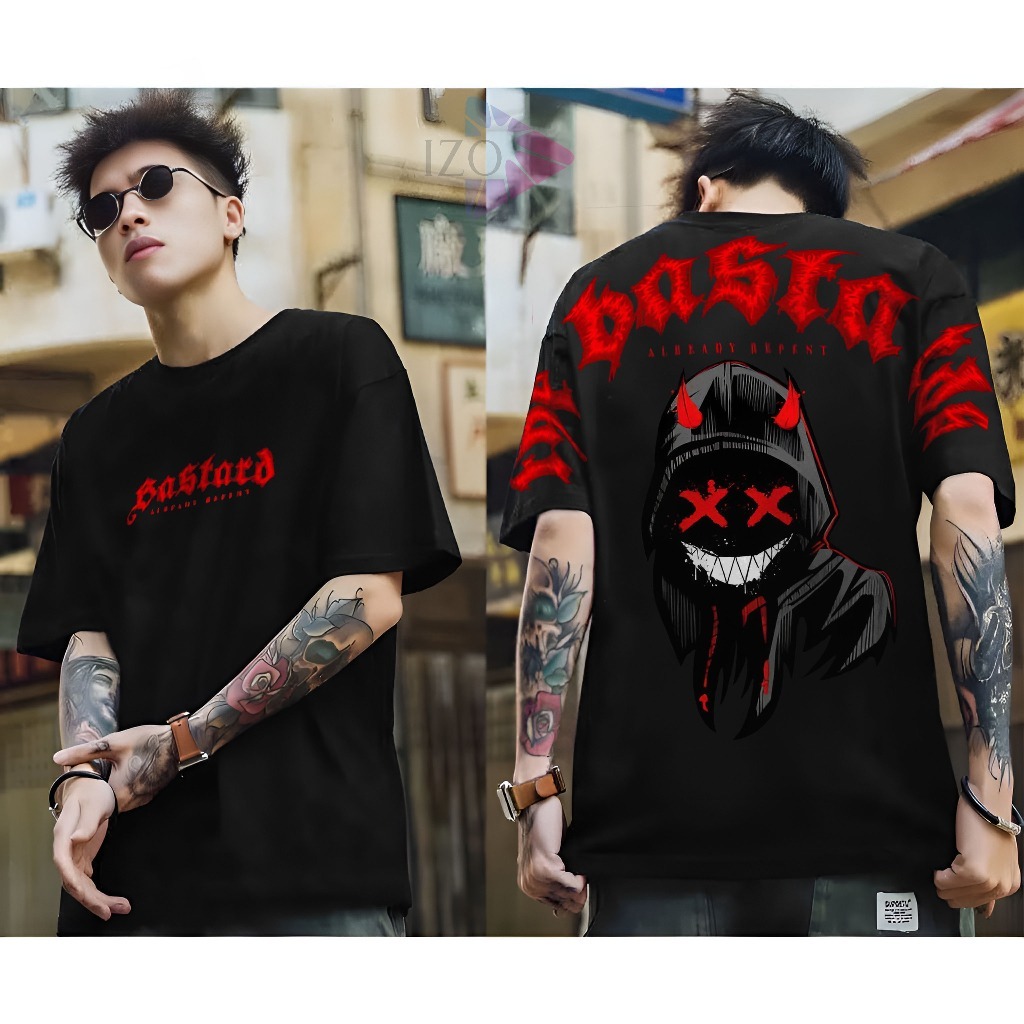 Baju Kaos Distro Terbaru Tshirt Devil Menyala Kaos Api Pakaian Pria Wanita Keren Lengan Pendek Katun