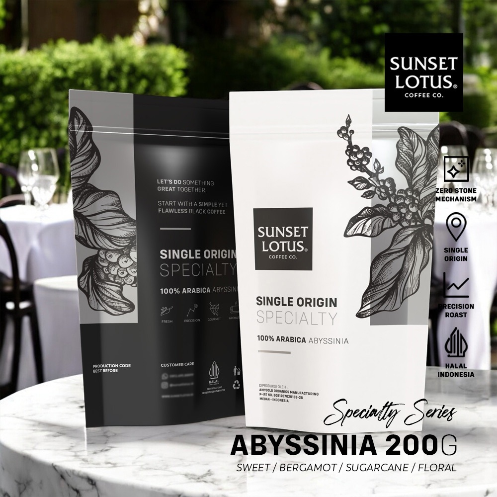 

Sunset Lotus Biji Kopi Arabika Abyssinia Single Origin Specialty Grade1 Espresso Manual Brew Coffee Beans Arabica 200gr