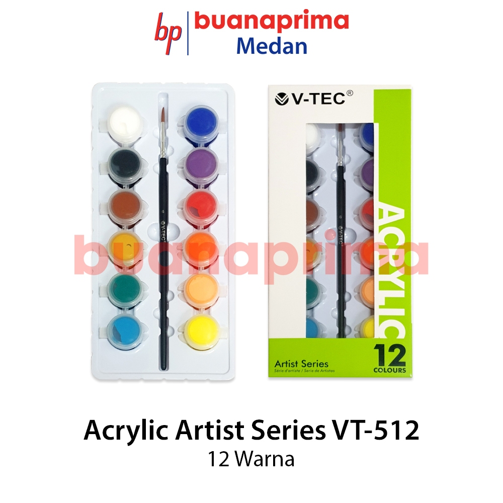

Cat AKRILIK V-TEC VT-512 Set 12 Warna Acrylic Artist Series Colour