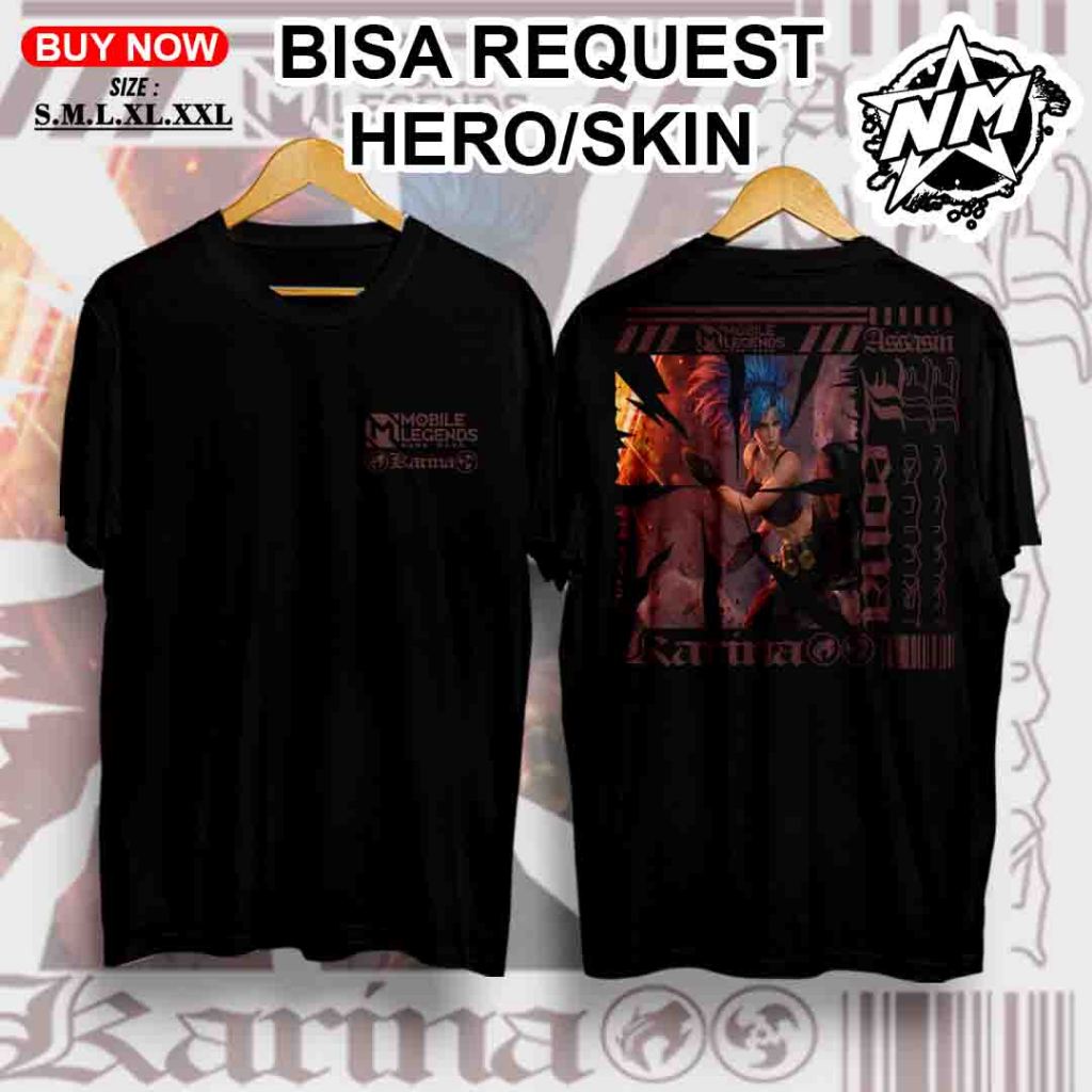 Kaos Karina MLBB - Kaos Mobile Legend - Kaos Skin Leona - Kaos custom - Kaos Terbaru 2025 - Kaos Mur