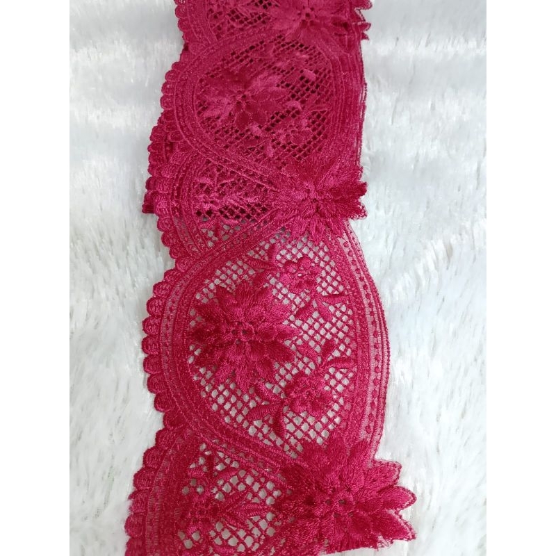 RENDA BORDIR MOTIF BUNGA LEBAR 10CM