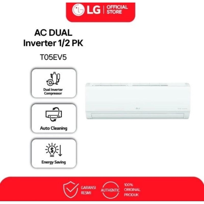 AC LG 1/2PK T05EV5 INVERTER WATT CONTROL DUALCOOL