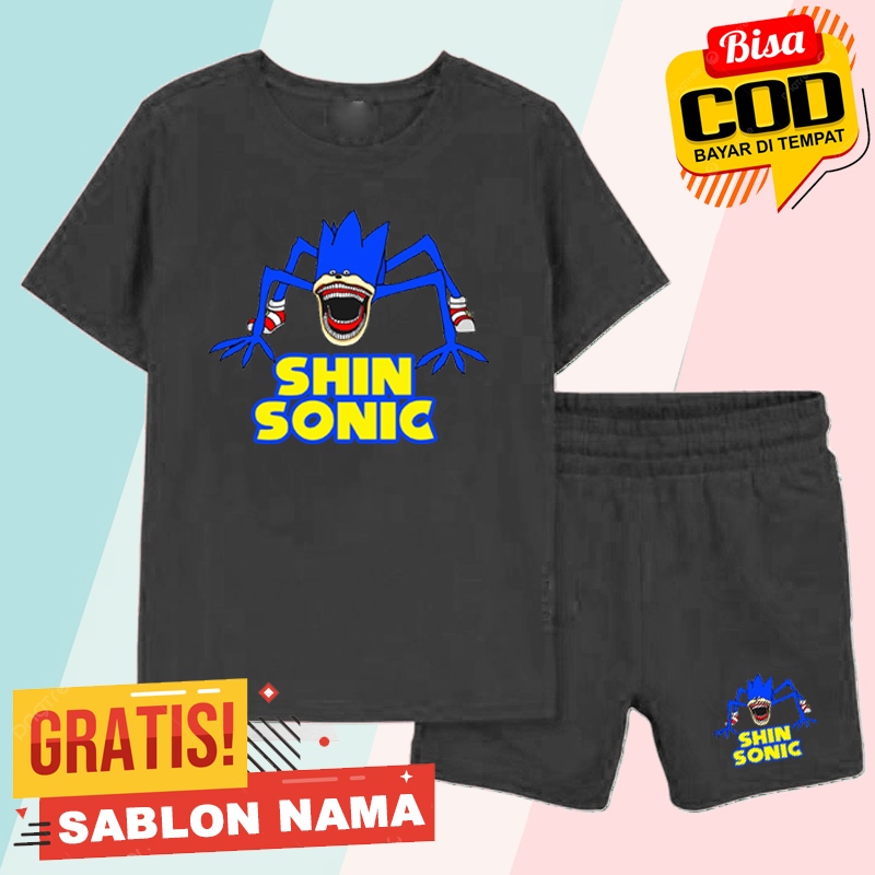 Stelan Kaos Anak Sonic Char / Baju Stelan Anak Laki Laki & Perempuan Sonic Char